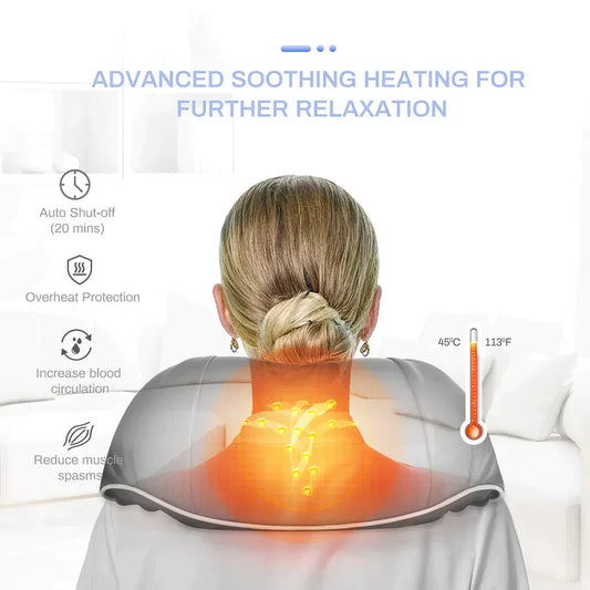 GLAMORA™ Neck & Shoulder Massager – Heated Deep Tissue Relaxation Neck and Shoulder Massager