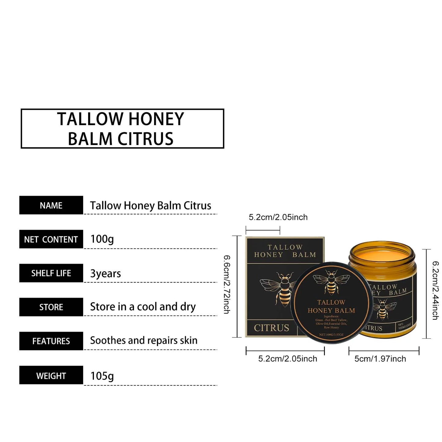 GLAMORA™ Tallow & Honey Cream – Deep Hydration Skin Moisturiser