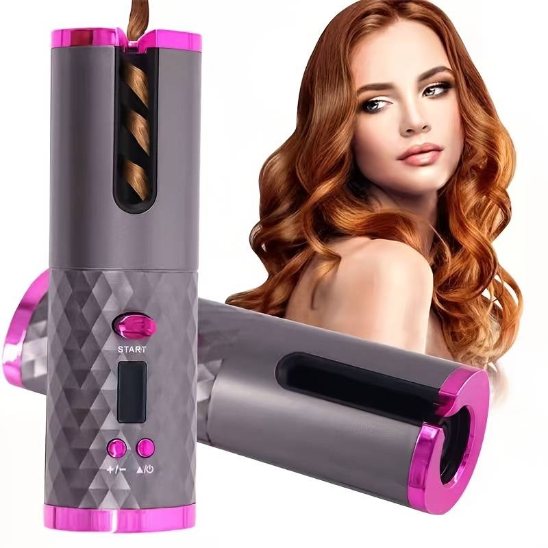 GLAMORA™ Portable Hair Curler – Cordless Automatic Curling Wand